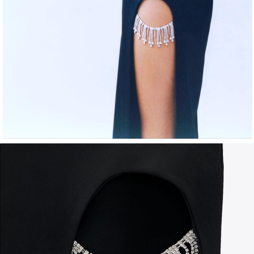 Zara Black Maxi Skirt with Sparkling Accents